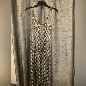 See You Monday Black and Cream Snake Print Maxi Dress